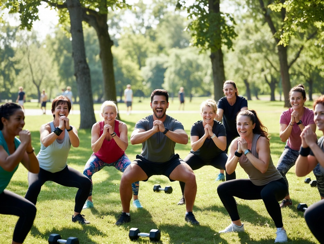 Outdoor bootcamp training session
